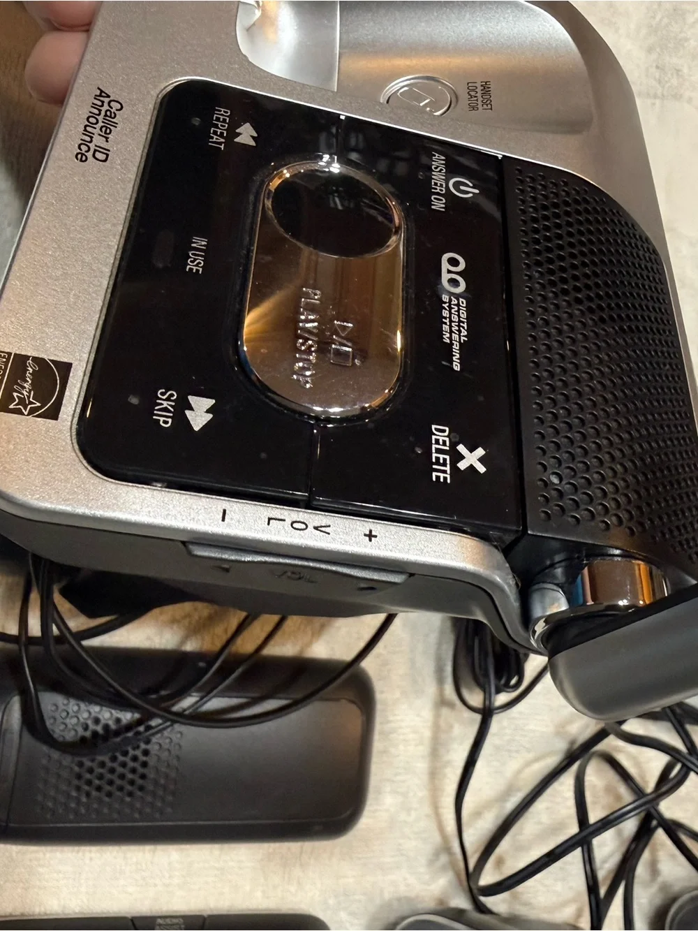 AT&T Silver & Black Cordless Phone System with 3 Handsets